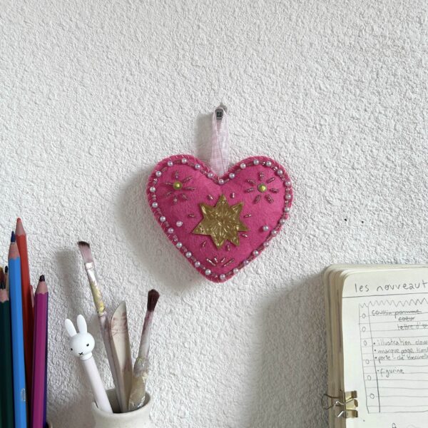 Wall art - beaded heart