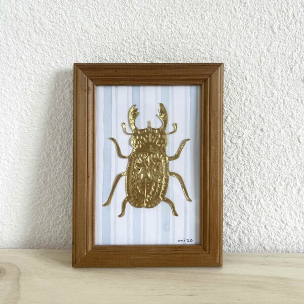 Brass on watercolor - bug